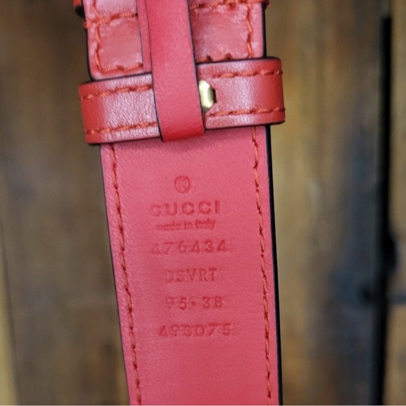 Gucci Red Leather Belt Bag Gucci Marmont GG Red Fanny pack Gucci Waist Bag - Picture 8 of 14